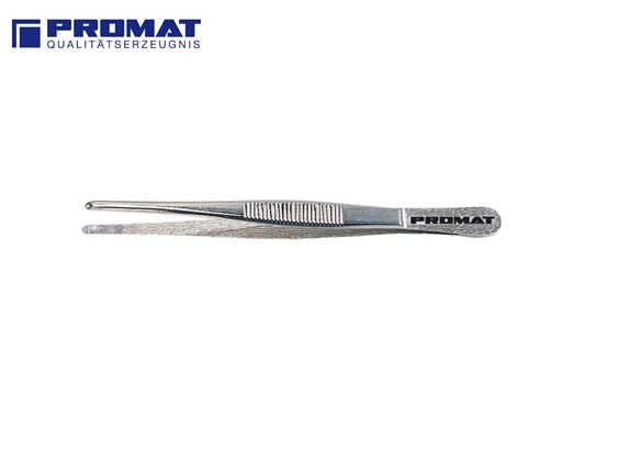 Universele pincet PROMAT, bot, brede punt, vernikkeld, totaal L.200mm | DKMTools - DKM Tools