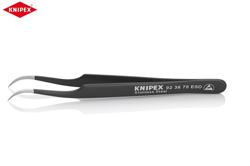 Precisie pincet Knipex roestvrij, antimagnetisch L.120mm, puntig, gebogen | DKMTools - DKM Tools