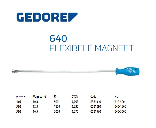 Flexibele magneet 460 mm, d 10 mm