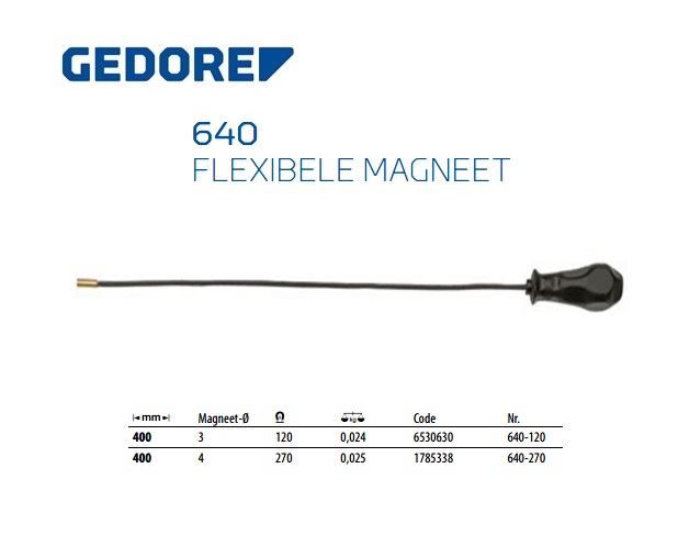 Flexibele magneet 400 mm, d 3 mm