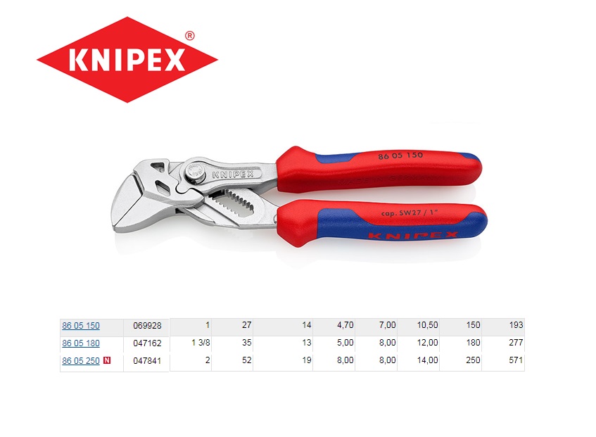 Knipex sleuteltang 150mm met meer-componentengrepen