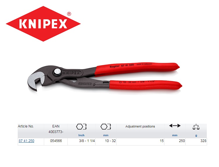 Knipex Verstelbare moerentang 10-32mm / 3/8