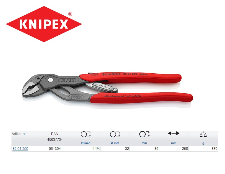 Knipex Smart Grip Waterpomptang met automatische instelling 250mm