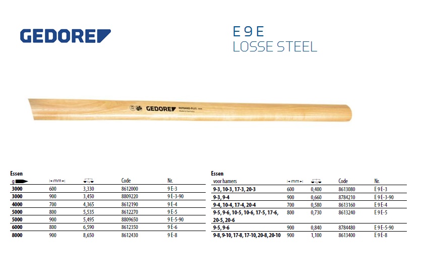 Losse essen steel 600 mm