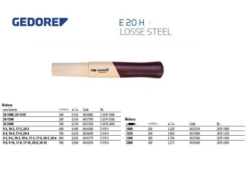 Losse hickory steel 260 mm