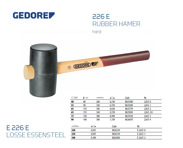 Rubber hamer hard d 40 mm