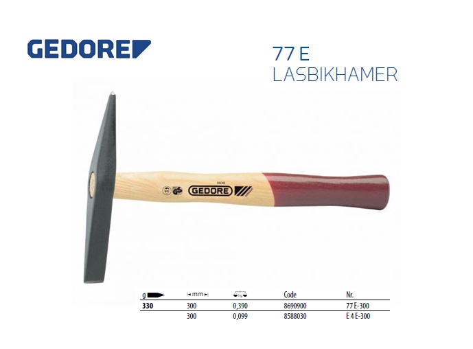 Lasbikhamer met essen steel 330 g