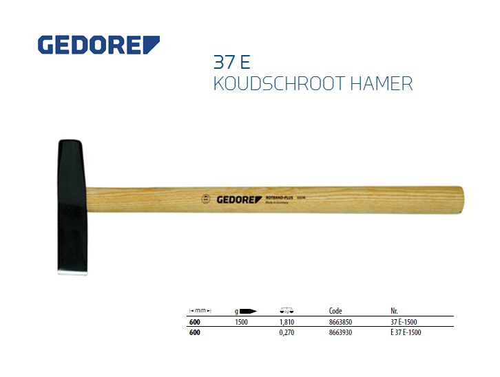 Koudschroot hamer 1500 g | DKMTools - DKM Tools