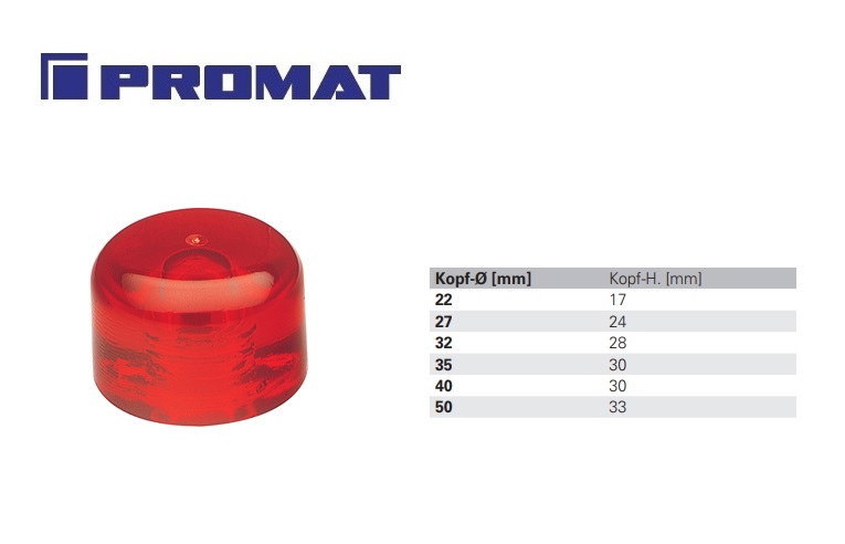 Kunststof hamerkop 22mm
