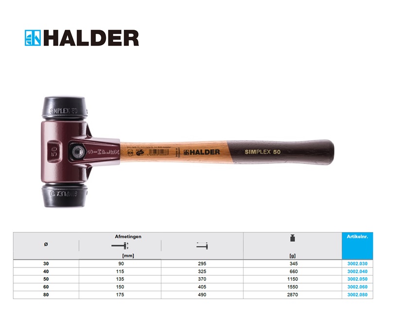 SIMPLEX-Hamers met zacht oppervlak 80mm | DKMTools - DKM Tools