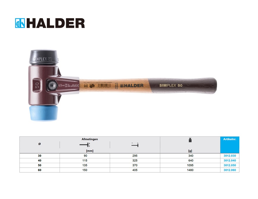 SIMPLEX-Hamers met zacht oppervlak 30mm