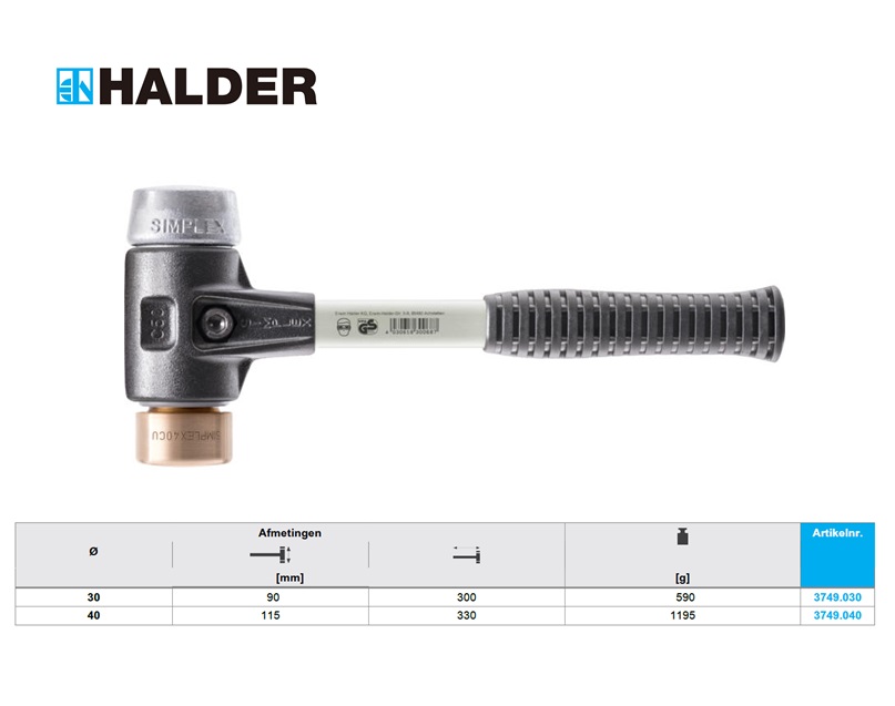 SIMPLEX-Hamer met versterkt staal behuizing 30mm | DKMTools - DKM Tools