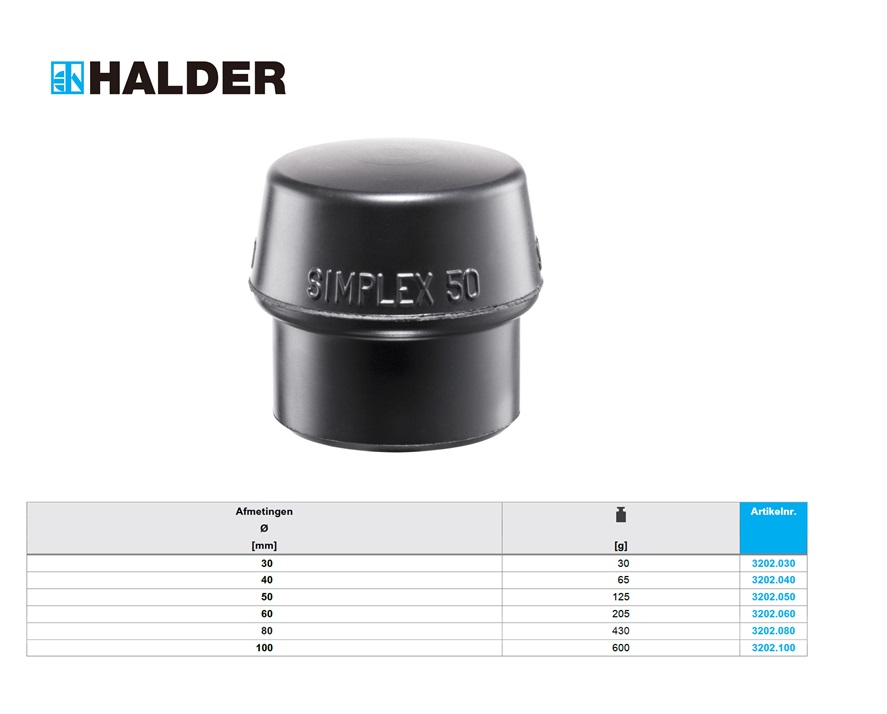 SIMPLEX-inzet Rubber composiet zwart 30 mm