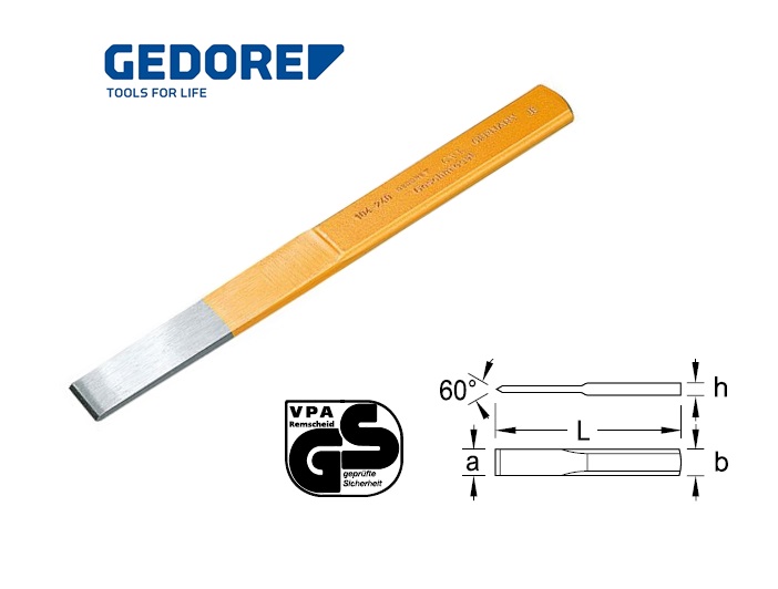 Sleuf- of carrosseriebeitel met plastic greep 240x26x7 mm | DKMTools - DKM Tools