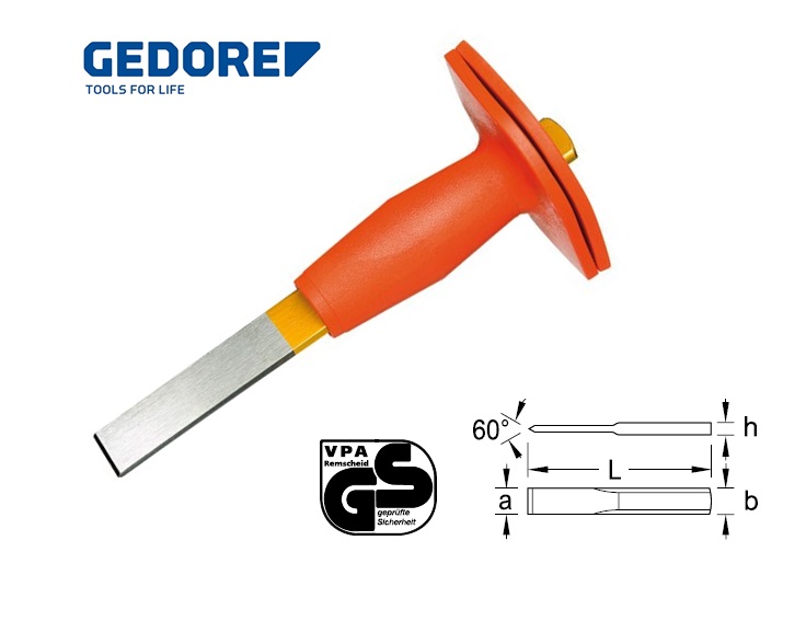 Sleuf- of carrosseriebeitel met handbeschermingsgreep 240x26x7 mm