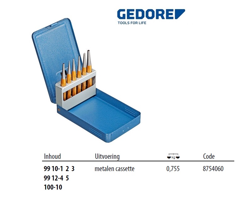 Doorslagset 6-dlg, en PVC-houder | DKMTools - DKM Tools