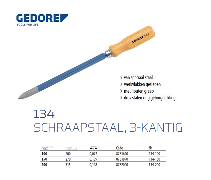 Schraapstaal, 3-kantig 100 mm Gedore 8781620