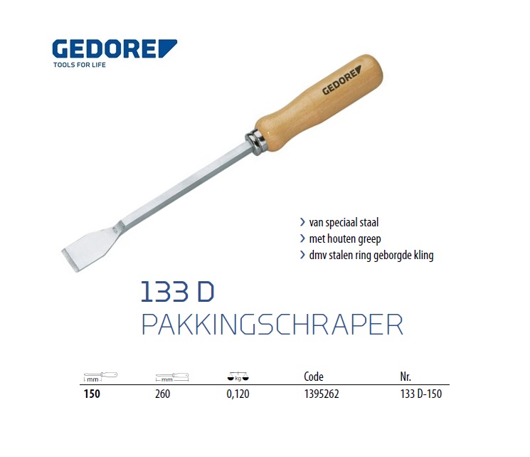 Pakkingschraper 150 mm Gedore 1395262 | DKMTools - DKM Tools