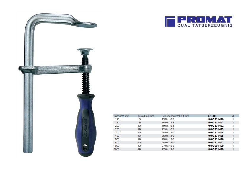 Lijmklem GZ 120x60mm geheel staal met 2K-greep Promat | DKMTools - DKM Tools