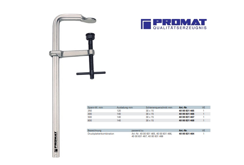 Lijmklem 250x120mm geheel staal met T-greep | DKMTools - DKM Tools