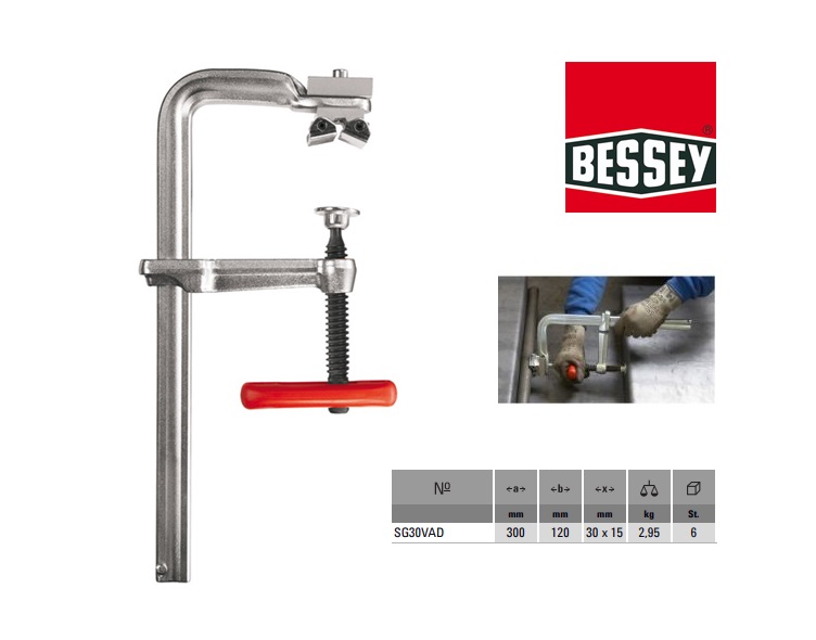 Bessey SG30VAD KombiKlamp Lijmtang 300 x 120mm