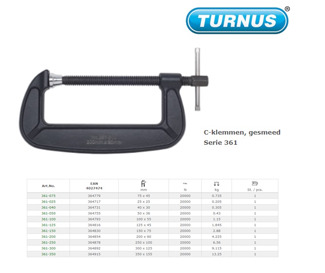 C-klemmen, gesmeed 150 x 75mm | DKMTools - DKM Tools