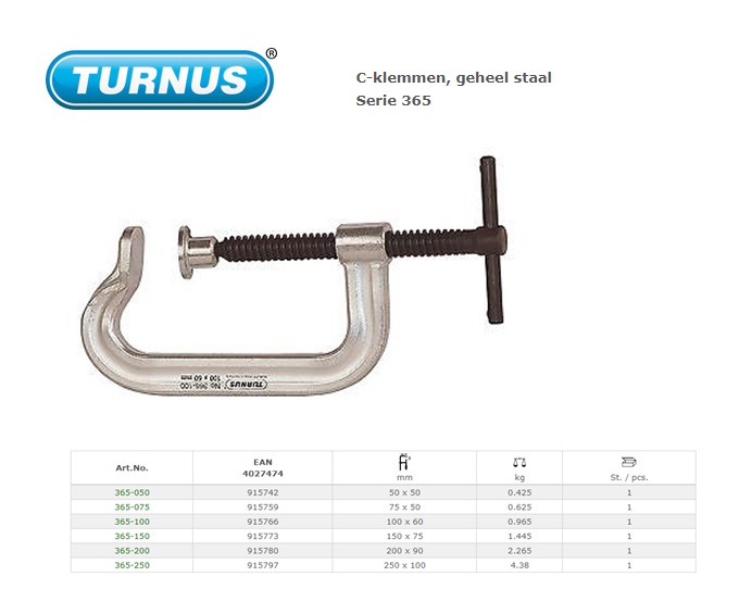 C-klemmen geheel staal 50 x 50mm | DKMTools - DKM Tools