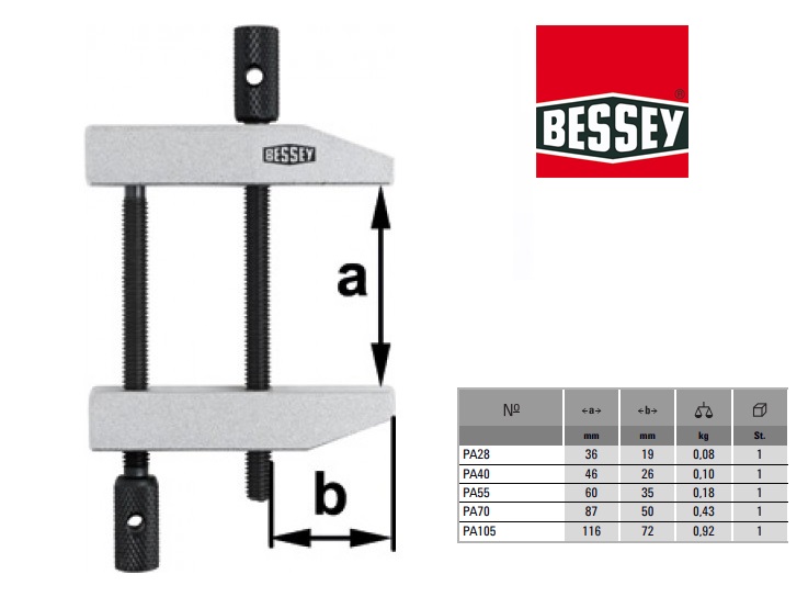 Bessey Parallelle-schroefklem Gr.1 28x19mm