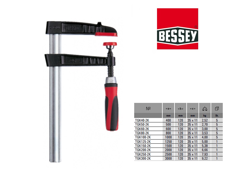 Bessey Zware lijmtang TG-2K 300 x 140mm