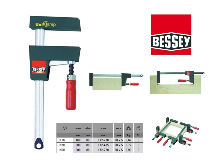 Bessey corpuslijmtang UniKlamp 600x80mm