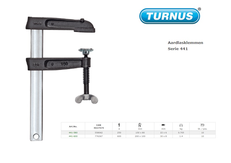 Aardlasklem 200 x 100mm 600 amp | DKMTools - DKM Tools