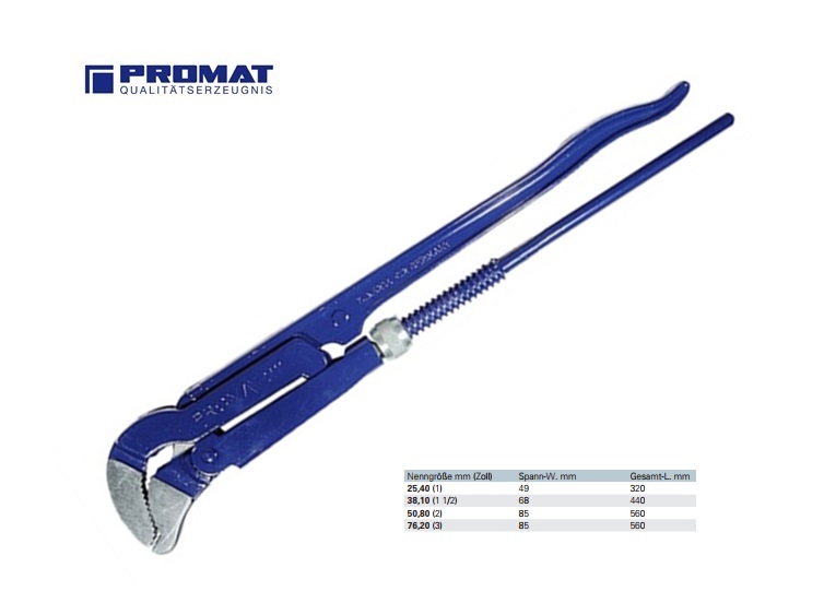 Zweedse pijptang  1 1/2'' S-vormige bek Promat 4000810731 | DKMTools - DKM Tools