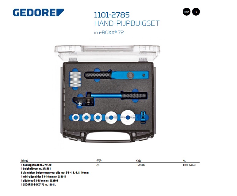 Hand-pijpbuigset 3-18 mm in L-BOXX 136 | DKMTools - DKM Tools