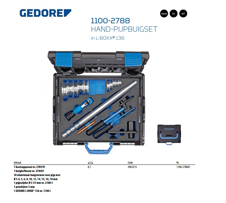 Hand-pijpbuigset 3-10 mm in i-BOXX 72 | DKMTools - DKM Tools