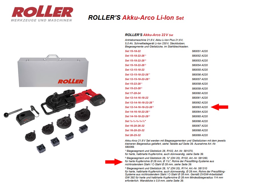 ROLLER`S Akku-Arco 22V Set 12 - 28 (2)