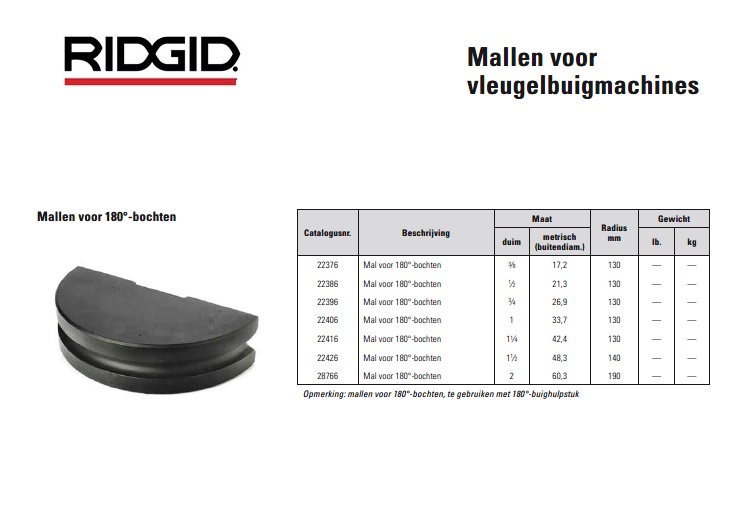 180°-buighulpstuk voor 3802 (11/2 max.)