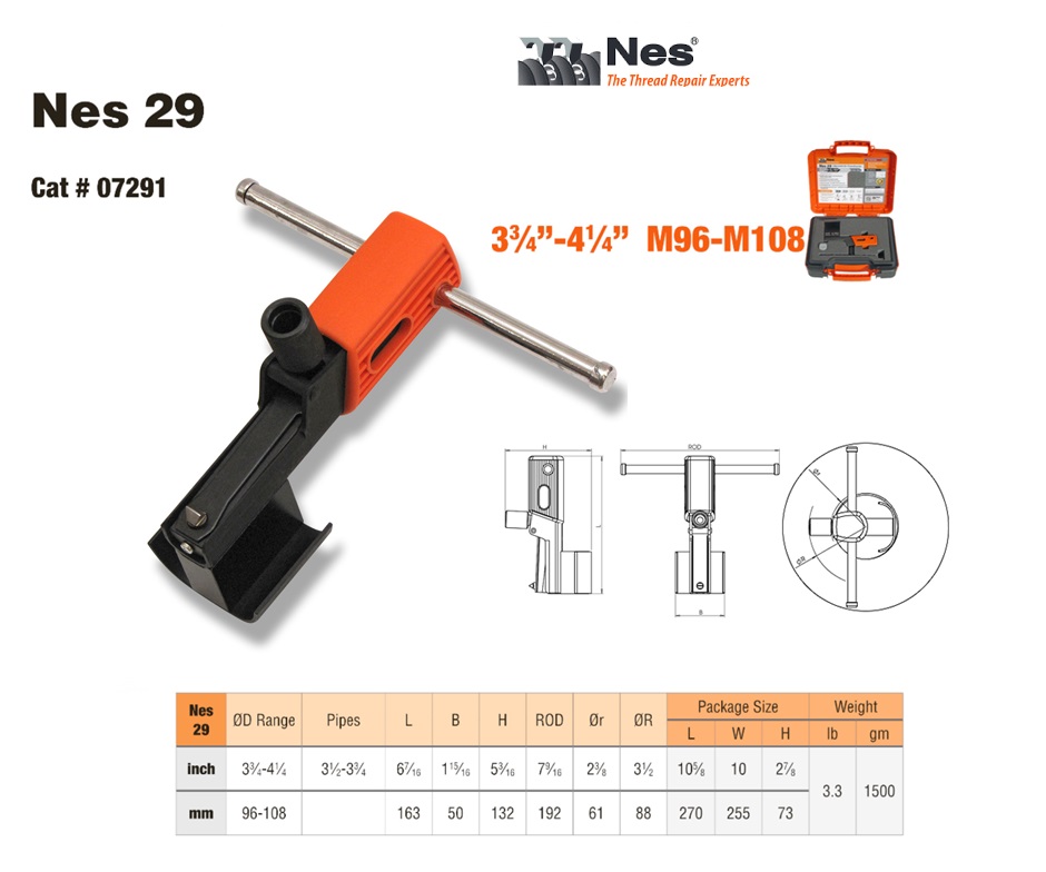 Binnen schroefdraad herstelgereedschap 82mm-95mm NES 28 | DKMTools - DKM Tools