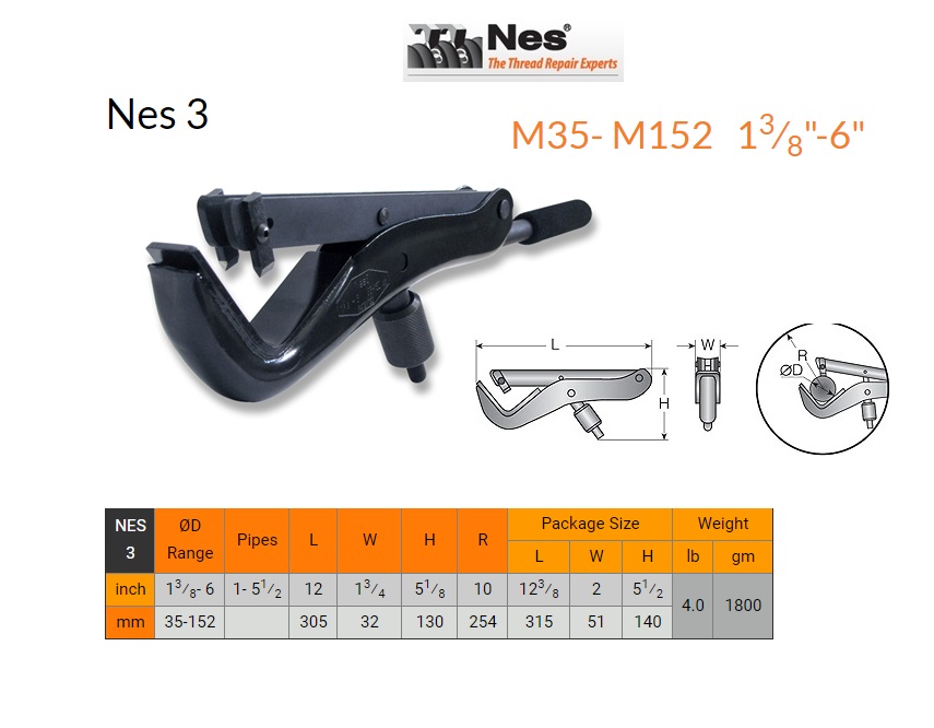 Buiten schroefdraad herstelgereedschap 17-38mm NES 2 | DKMTools - DKM Tools