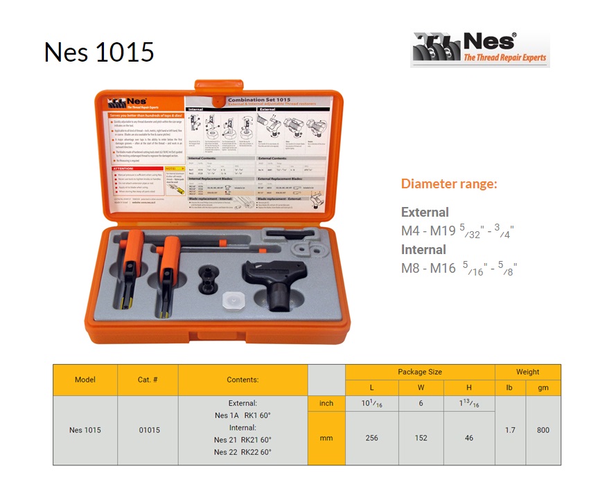 Reparatieset Combinatie inw.8-16mm/uitw.4-19mm NES 1015