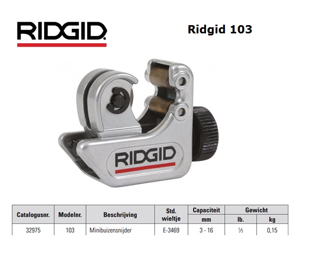 Ridgid 103 Minibuizensnijder 3-16mm