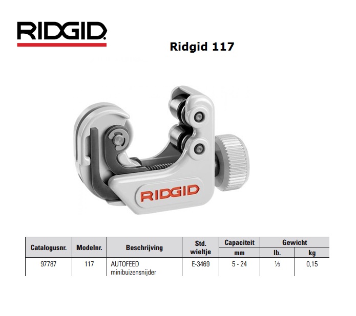 Ridgid 117 AUTOFEED minibuizensnijder 5-24mm