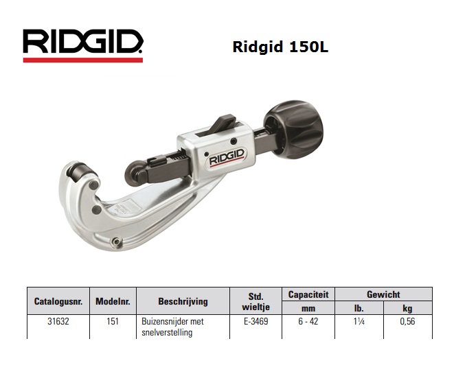 Ridgid 151 Pijpsnijder 6-42mm