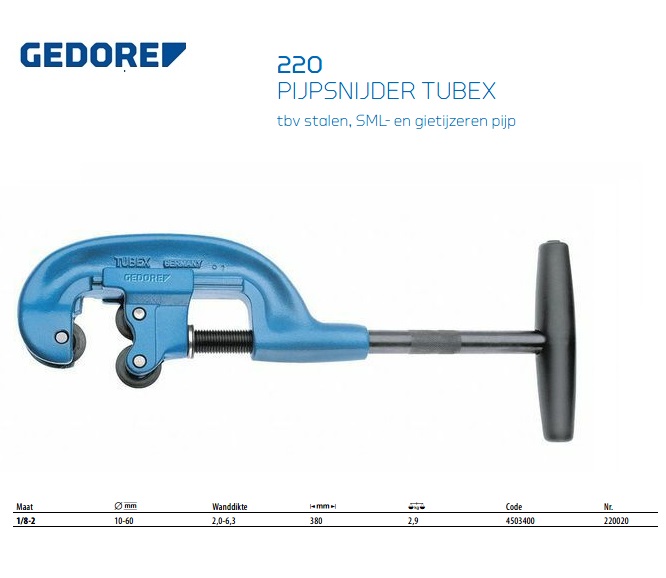 Pijpsnijder TUBEX 1/8-2