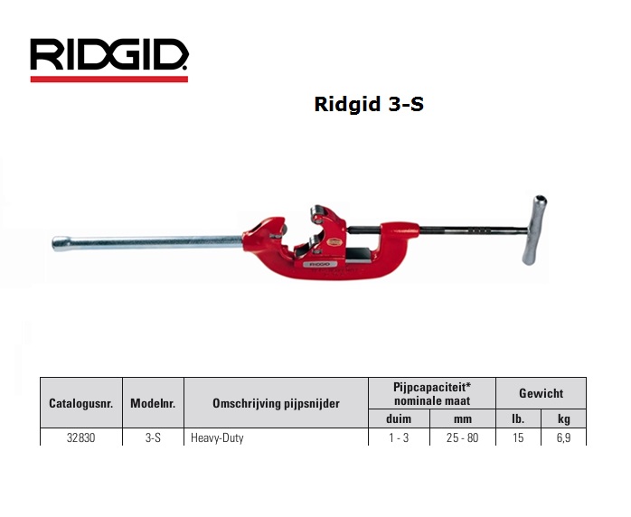 Ridgid 3-S Heavy-Duty pijpsnijder 25-80mm 1 - 3