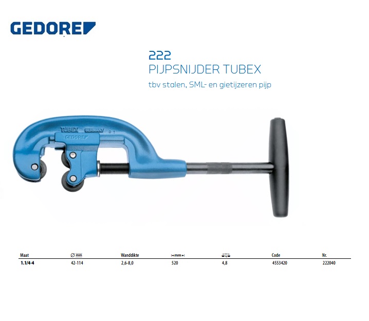 Pijpsnijder TUBEX 1.1/4-4