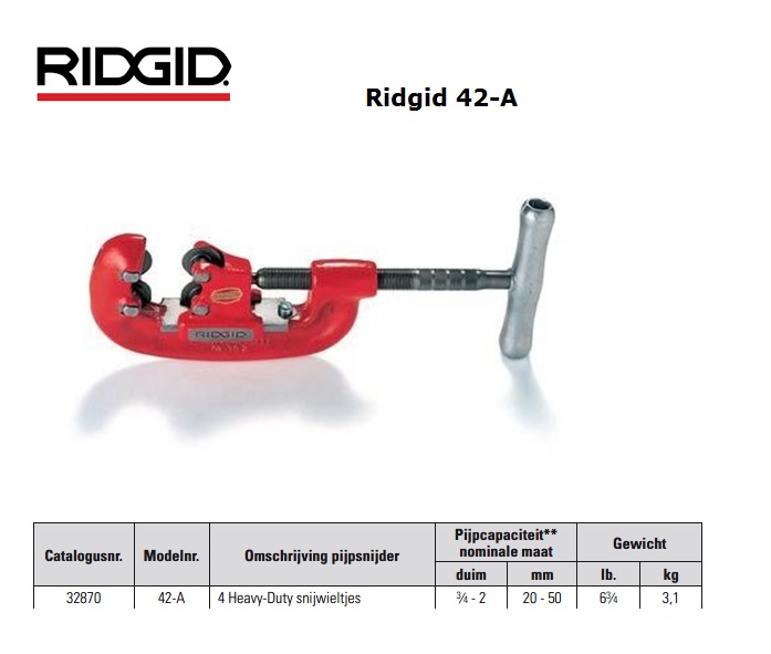 Ridgid 42-A Pijpsnijder 20 - 50mm