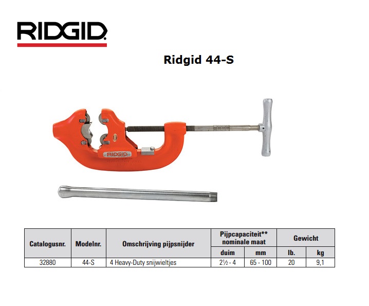 Ridgid 44-S Pijpsnijder 65 - 100mm 2 1/2 - 4