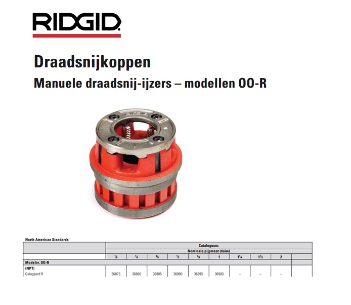 Ridgid OO-R Draadsnijkop 1/8 NPT