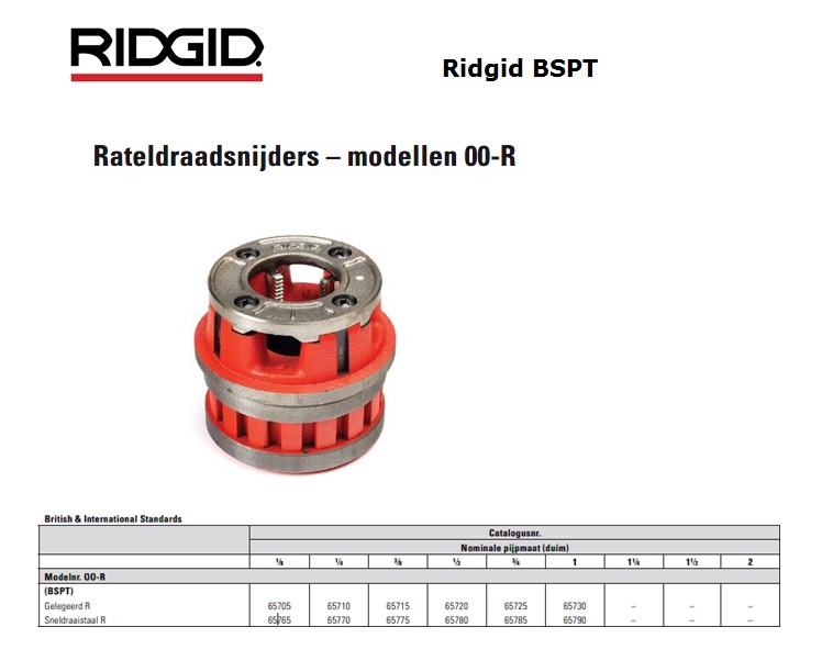 Ridgid OO-R Draadsnijkop 1/8 BSPT