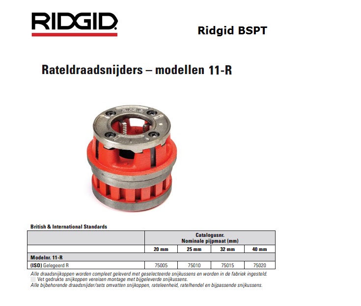 Ridgid 11R Draadsnijkop 20mm ISO